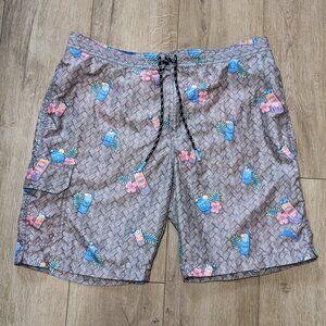 Tommy Bahama Shorts Mens L Baja Tiki Cocktails Board Shorts Swim Trunks Summer